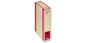 Archivační box HIT Board natur A4 330x260x75mm červená, archivační krabice