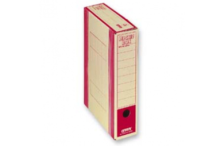 Archivační box HIT Board natur A4 330x260x75mm červená, archivační krabice