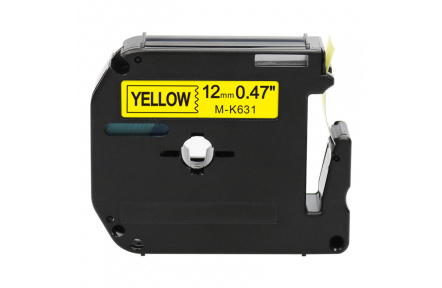 Páska Brother MK-631, 12mm x 8m, černý tisk / žlutý podklad kompatibilní