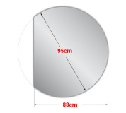 Koupelnové zrcadlo kulaté s LED podsvícením Ø 95 cm BALI ATYP