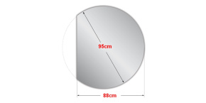 Atypické zrcadlo kulaté s LED podsvícením Ø 95 cm BALI ATYP