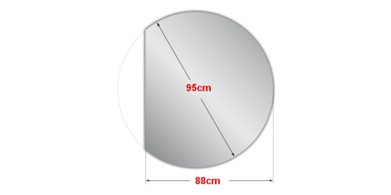Atypické zrcadlo kulaté s LED podsvícením Ø 95 cm BALI ATYP