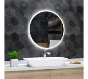 Koupelnové zrcadlo kulaté DELHI s LED podsvícením Ø 55 cm 
