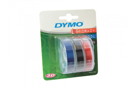 Páska Dymo 3D, 9 mm x 3 m, MIX - černá, modrá, červená, 1 blistr / 3 ks, S0847750 