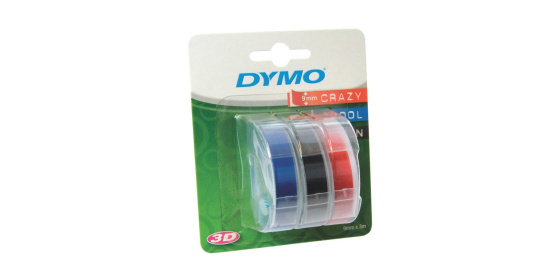 Páska Dymo 3D, 9 mm x 3 m, MIX - černá, modrá, červená, 1 blistr / 3 ks, S0847750 