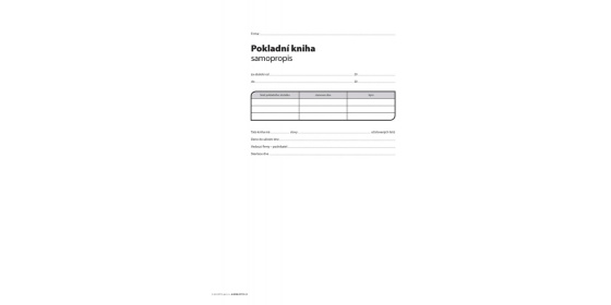 Pokladní kniha s DPH A4, samopropisovací OP1014