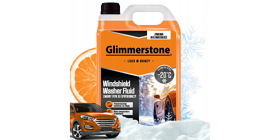 GLIMMERSTONE Zimní kapalina do ostřikovačů – svěží pomeranč -20 °C