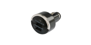 Adaptér USB 2w1 1A/2.1A , USB nabíječka 12-24V, mini (2x, max.2100mA,DC 5V+-5%) autozapalovač