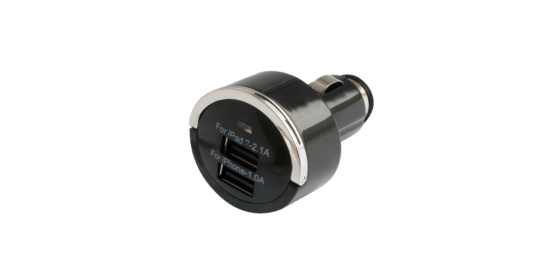 Adaptér USB 2w1 1A/2.1A , USB nabíječka 12-24V, mini (2x, max.2100mA,DC 5V+-5%) autozapalovač