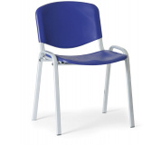 Konfereční židle plastová ISO modrá, šedý kov, židle konferenční