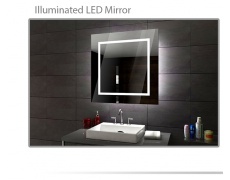 Koupelnové zrcadlo s LED podsvětlením 90x90 cm SOFIA , hranaté