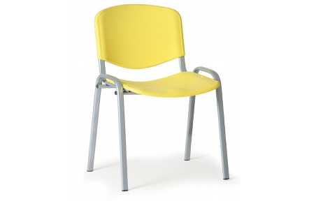 Konfereční židle plastová ISO žlutá, šedý kov židle konferenční