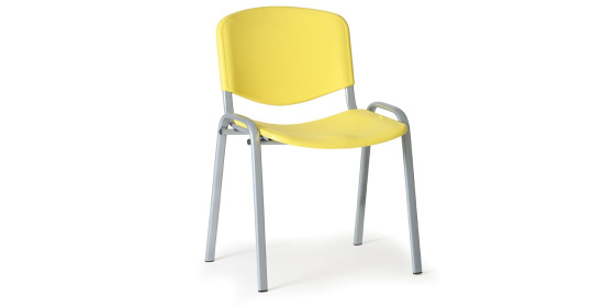 Konfereční židle plastová ISO žlutá, šedý kov židle konferenční