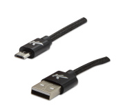 LOGO USB kabel (2.0), USB A samec - microUSB samec, 1m, 480 Mb/s, 5V/2A, černý