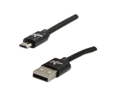 LOGO USB kabel (2.0), USB A samec - microUSB samec, 1m, 480 Mb/s, 5V/2A, černý