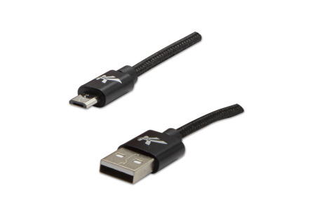 LOGO USB kabel (2.0), USB A samec - microUSB samec, 1m, 480 Mb/s, 5V/2A, černý
