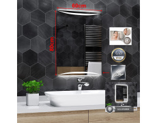 Koupelnové zrcadlo WILNO LED podsvícením 60x80cm ,IP44, studená, antipára, bezdotykový spínač