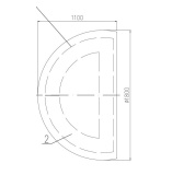 Koupelnové zrcadlo kulaté s LED podsvícením Ø 180cm/110cm BALI ATYP