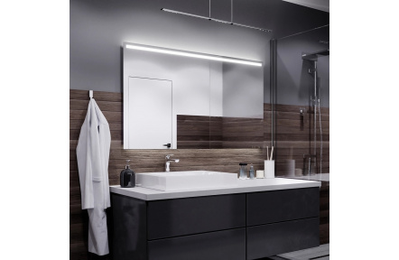 Koupelnové zrcadlo s LED podsvětlením 134x80cm GIZA P podsvětlená i spodní část