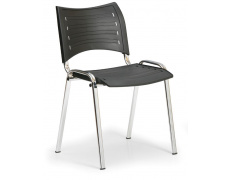 Konfereční židle plastová Smart černá,chromovaný kov, židle konferenční