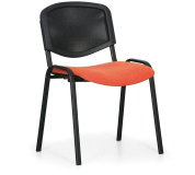 Konfereční židle čalouněná Viva Mesh oranžová, černý kov, židle konferenční