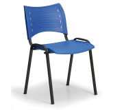 Konfereční židle plastová Smart modrá,černý kov,  židle konferenční