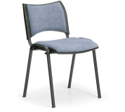 Konfereční židle čalouněná Smart šedá, černý kov, židle konferenční