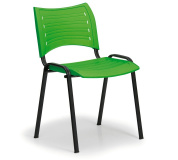 Konfereční židle plastová Smart zelená,černý kov,  židle konferenční