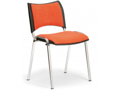 Konfereční židle čalouněná Smart oranžová, chromovaný kov, židle konferenční