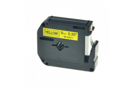 Páska Brother MK-621, 9mm x 8m, černý tisk / žlutý podklad kompatibilní