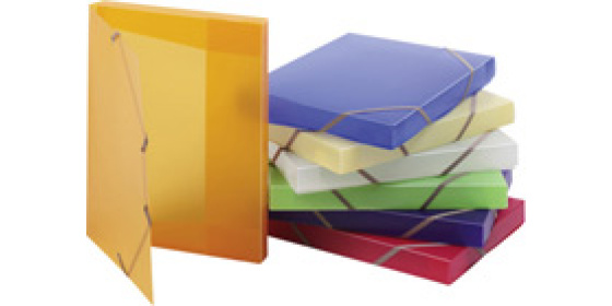 Krabice s GUMOU OPALINE zelená transparentní, box na spisy s gumou