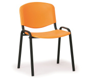 Konfereční židle plastová ISO oranžová,černý kov, židle konferenční