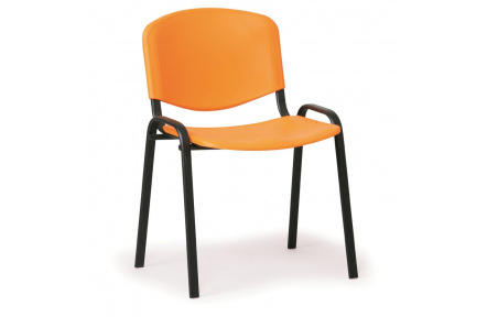 Konfereční židle plastová ISO oranžová,černý kov, židle konferenční