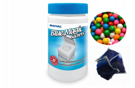 Blue Magic Aut Sachets BUBBLE GUM v dóze 20ks tablety do chemického WC