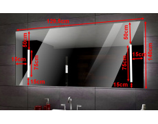 Koupelnové zrcadlo s LED podsvětlením 129,5x140 cm ATYPICKÉ  IP44