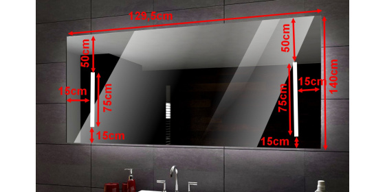 Koupelnové zrcadlo s LED podsvětlením 129,5x140 cm ATYPICKÉ  IP44