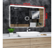 Koupelnové zrcadlo s LED podsvětlením 177x80 cm DUBAI+horní průzor, IP44, NEUTRÁLNÍ