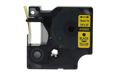 DYMO páska D1 45808 19mm x 7m černo/žlutá kompatibilní páska