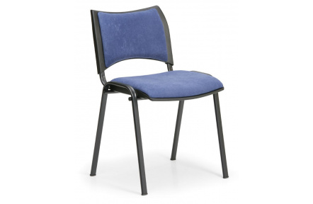 Konfereční židle čalouněná Smart modrá, černý kov, židle konferenční