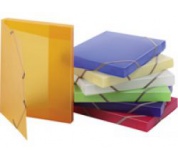 Krabice tříklopá s gumou OPALINE modrá, box na spisy s gumou