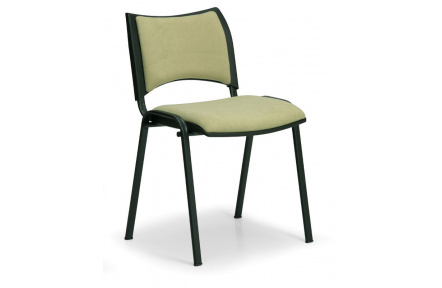 Konfereční židle čalouněná Smart zelená, černý kov, židle konferenční