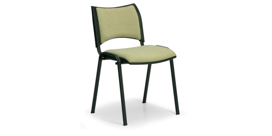 Konfereční židle čalouněná Smart zelená, černý kov, židle konferenční