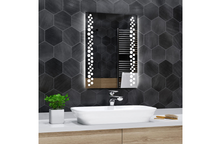 Koupelnové zrcadlo s LED podsvícením 60x80 cm TORONTO
