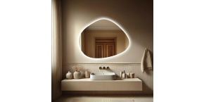 Koupelnové zrcadlo s LED podsvícením BAKU 80x62cm nepravidelné tvary