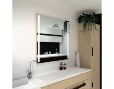 Koupelnové zrcadlo hranaté 70x50 cm PARIS PREMIUM  s LED osvětlením