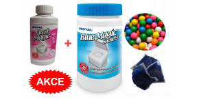 STARTOVACÍ BALÍČEK Blue Magic Aut Sachets BUBBLE GUM v dóze 20ks+FLUSH Magic 250ml 
