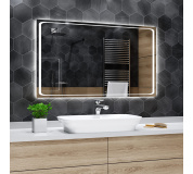 Koupelnové zrcadlo s LED podsvětlením 120x95 cm BARCELONA
