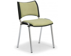 Konfereční židle čalouněná Smart zelená, chromovaný kov, židle konferenční