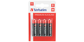 Verbatim baterie alkalická, AA (LR6), AA, 1.5V, blistr, 4-pack, 49921