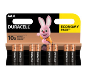 Baterie alkalická, AA, 1.5V, Duracell, blistr, 8-pack, 42303, Basic